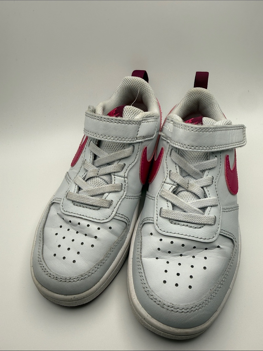Nike Court Borough Low Recraft Kids Sneakers Gray Pink Athletic Shoes - Picture 3 of 11